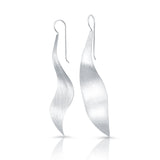 Brushed Sterling Silver Drop Earrings by Gexist®