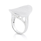 Brushed Sterling Silver ring, concave oval shape by Gexist®