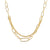 Necklace in Sterling silver gold plated with intertwined oval links of different sizes and gourmet chain link by Gexist®