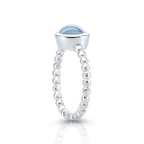 Sterling Silver Ring with Round sky blue Topaz cab by Gexist®
