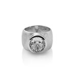 Sterling Silver Ring with Swiss Stone Cristal Quartz by Gexist®