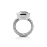 Sterling Silver Ring with Swiss Stone Cristal Quartz by Gexist®