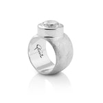 Sterling Silver Ring with Swiss Stone Cristal Quartz by Gexist®