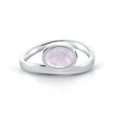 Sterling Silver ring with Rainbow Moonstone Oval cab by Gexist®