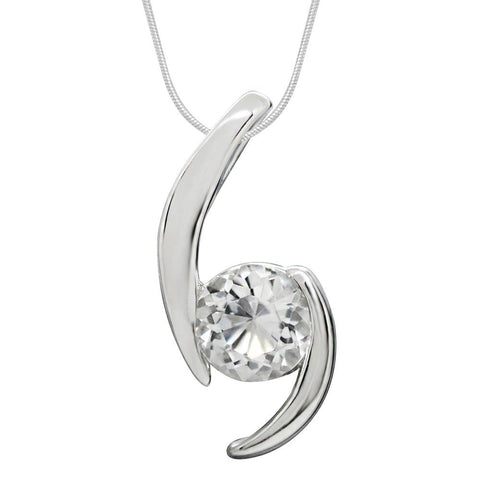 Sterling Silver Pendant with Swiss Stone Cristal Quartz by Gexist®