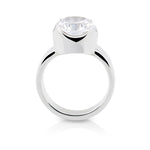 Sterling Silver Ring with Swiss Stone Cristal Quartz by Gexist®