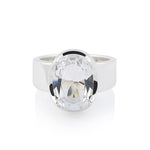 Sterling Silver Ring with Swiss Stone Cristal Quartz by Gexist®