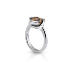 Sterling Silver Ring with Swiss Stone Smoky Quartz by Gexist®